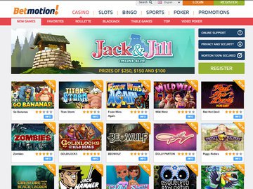 Bet Motion Casino Homepage Preview