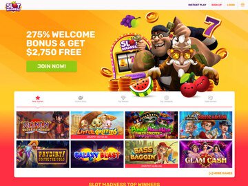 Slot Madness Casino Homepage Preview